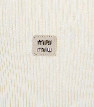 Logo of Cream knitted top with logo - CALIENTE