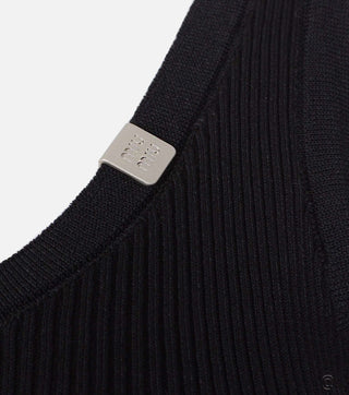 Details of Black knitted top with logo - CALIENTE