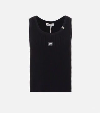 Black knitted top with logo - CALIENTE