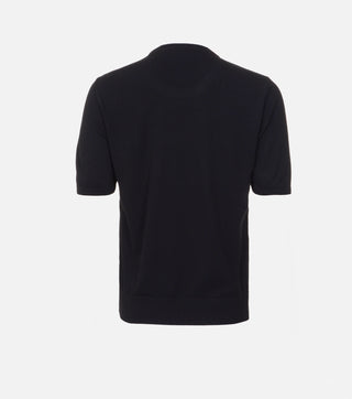 Back of Black knitted blouse with logo - CALIENTE