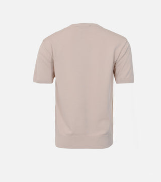 Back of beige women knitted blouse - CALIENTE