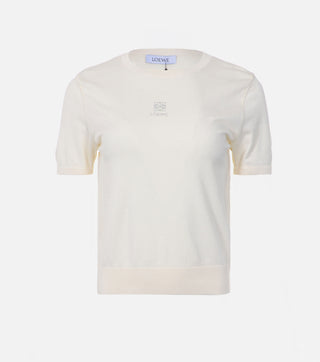 Front of women blouse with anagram cream - Caliente Fashion
