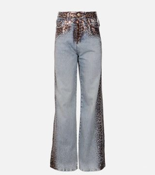 Women's Jeans with Leopard Print