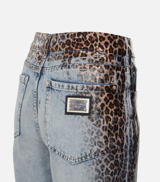 Women's Jeans with Leopard Print