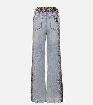Women's Jeans with Leopard Print