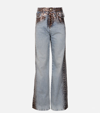 Women's Jeans with Leopard Print