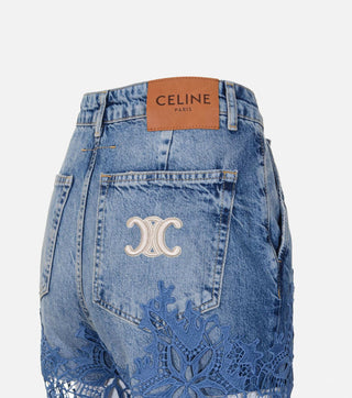 Details from Lace Wide-Leg Jeans - CALIENTE
