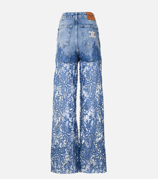 The back from Lace Wide-Leg Jeans - CALIENTE
