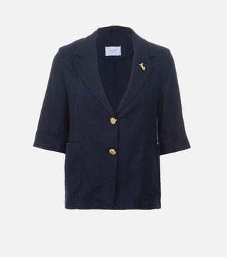 Women's Linen Blazer with Short Sleeves
