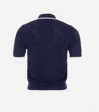 Back of polo shirt from Navy set with pleated skirt - Caliente