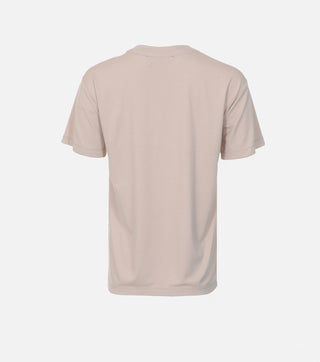 Back of Beige cotton t-shirt with logo - CALIENTE
