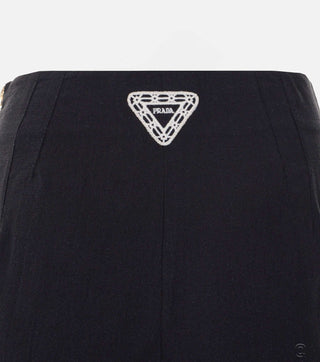 High Waist Trousers with Decorative Ties