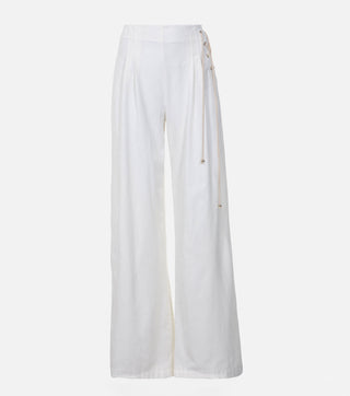High Waist Trousers with Decorative Ties