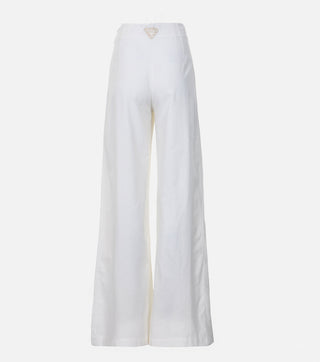 High Waist Trousers with Decorative Ties