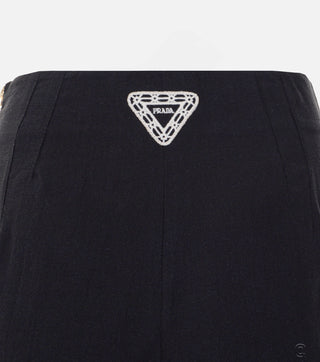 High Waist Trousers with Decorative Ties