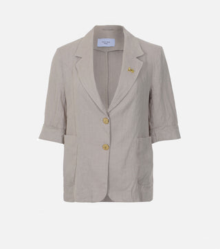 Women's Linen Blazer with Short Sleeves