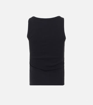 The back of Black Vlogo ribbed top - CALIENTE