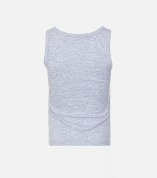 The back of Grey ribbed top with crystals - CALIENTE