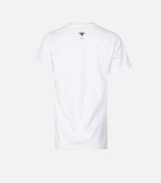 The back of White cotton t-shirt - CALIENTE