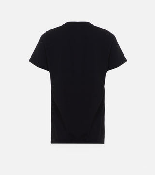 Back of Black cotton t-shirt with embroidery - Caliente Fashion