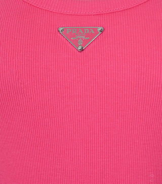 Logo of Pink cotton ribbed top - CALIENTE