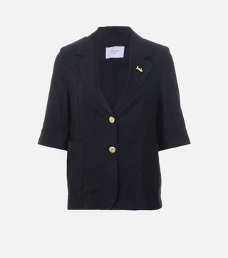 Women's Linen Blazer with Short Sleeves