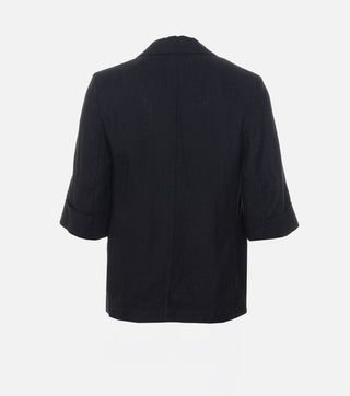 Women's Linen Blazer with Short Sleeves