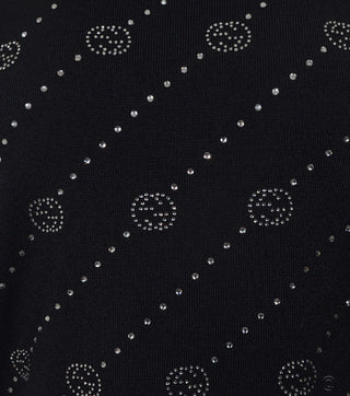 The crystals of Black knitted blouse with crystals - CALIENTE