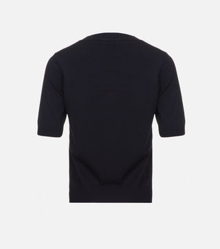 The back of Black knitted blouse with crystals - CALIENTE