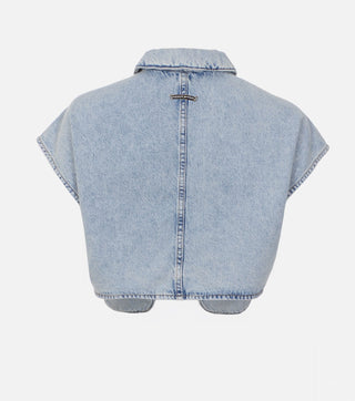 Short Denim Sleeveless Jacket