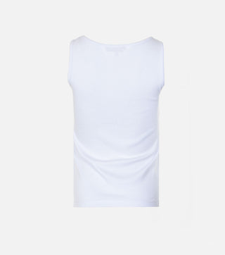 The back from White ribbed top with crystals - CALIENTE