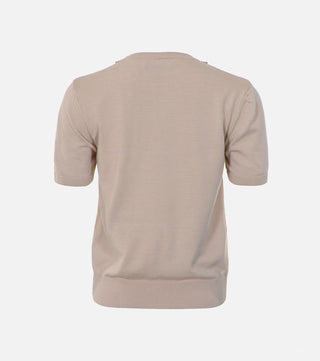 Back of Beige blouse with decorated collar - CALIENTE