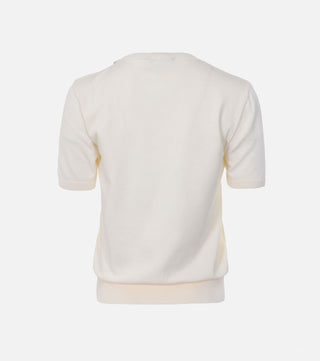 Back of Cream blouse with decorated collar - CALIENTE