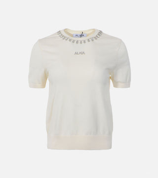 Cream blouse with decorated collar - CALIENTE