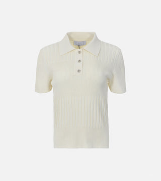 Front of cream polo blouse - CALIENTE