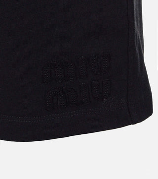 Details of Black cotton shorts with logo - CALIENTE