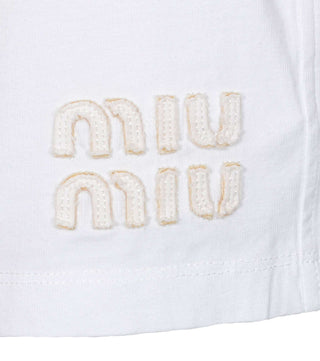 Details of White cotton shorts with logo - CALIENTE