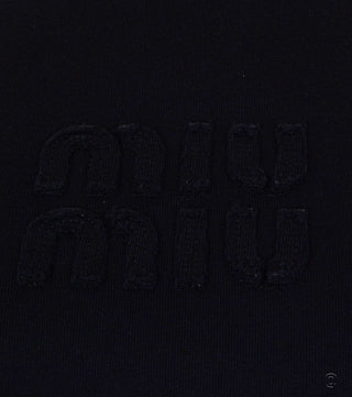 Details of Black embroidered t-shirt - CALIENTE