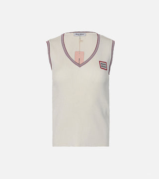 Cream ribbed top - CALIENTE