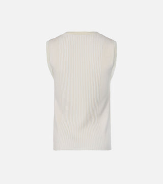 The back from Cream knitted top with logo - CALIENTE