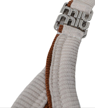 Details from Cream ribbed top with brown details - CALIENTE